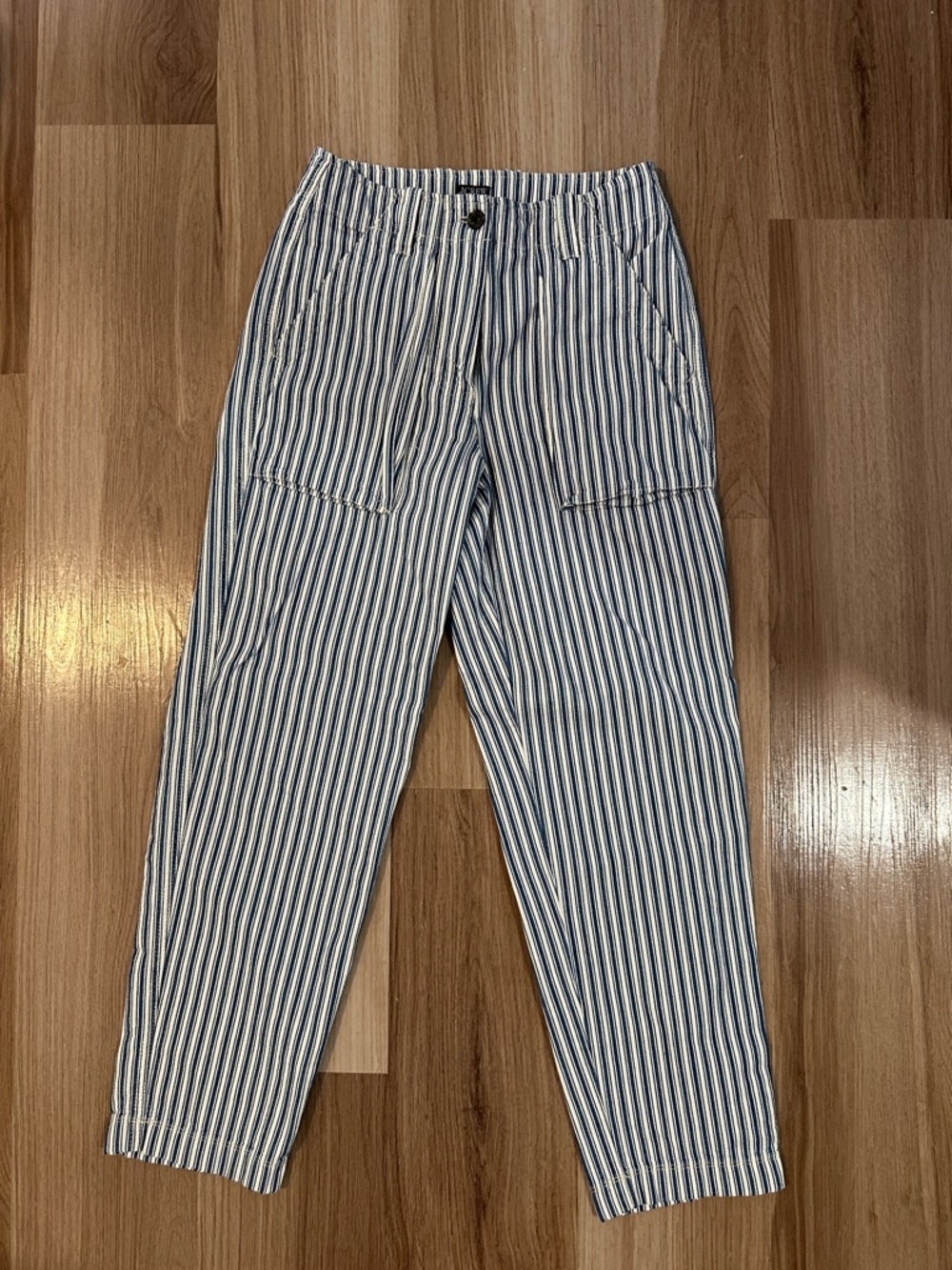 J. Crew Striped Cargo Denim Pants
